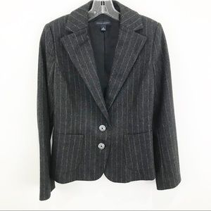 BANANA REPUBLIC Wool and Cashmere Dark Gray Pinstripe Blazer Size 6